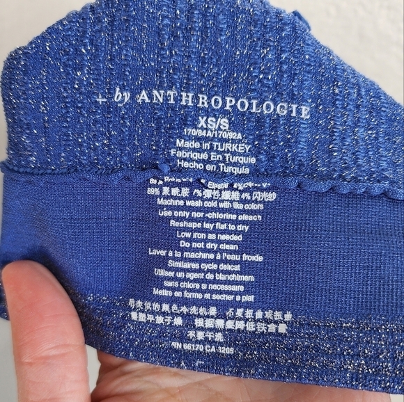 Anthropologie Brightest Cobalt Sparkling Bralette XS-S - Picture 3 of 5